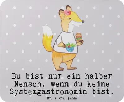 Produktbild von Mr. & Mrs. Panda Mauspad Systemgastronomin Herz - Grau Pastell - Geschenk, pc, Mouse Pad, Mousepad, laptop, mousematte
