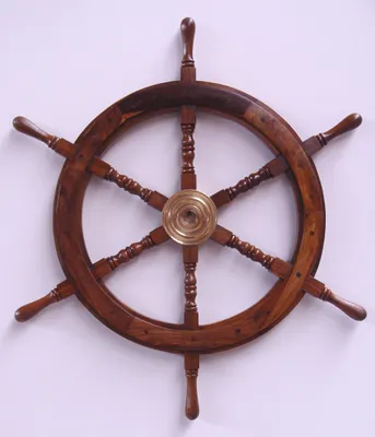 Produktbild von Deko Steuerrad Steuerruder Schiff Holz Maritim 76 cm