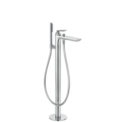 Immagine prodotto di KLUDI BALANCE Mitigeur monocommandé pour bain et douche, montage au sol pour baignoire en pose libre, avec douchette à main, 525900575, 525900575