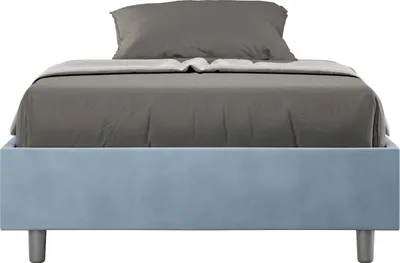 Produktbild von ITYHOME - Gepolstertes Bett mit Bettkasten 120x200 mit Mikrofaserbezug Himmelblau Azelia