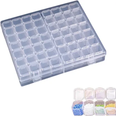 Immagine prodotto di Contenitore di smistamento con 56 scomparti, trasparente, rimovibile, organizer per piccoli oggetti, scatola di stoccaggio