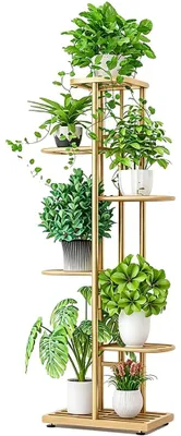 Image de Support à plantes, 6 niveaux, pour intérieur et extérieur, couleur or