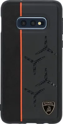 Produktbild von Lamborghini back cover case Samsung Galaxy S10e Alcantara Orange - Genuine Leather
