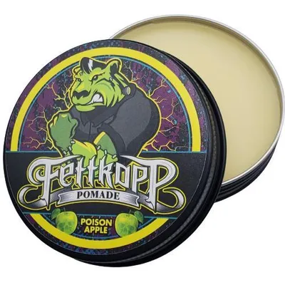 Produktbild von POISON APPLE von FETTKOPP POMADE starker Halt - grüner Apfel - Handgemacht in Deutschland - Haarpomade Alternative zu Haargel firm hold strong