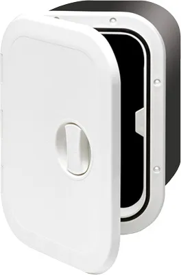 Immagine prodotto di Cassetta in plastica Allpa, 270x373x160mm, 1x serratura, 180°, bianco (coperchio + cerniere rimovibili)
