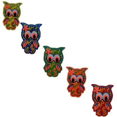 Obrázok produktu pre Sova - záplata, nažehľovacia záplata, nášivka, nášivky, záplaty, na nažehlenie, veľkosť: 7,5 x 5,5 cm