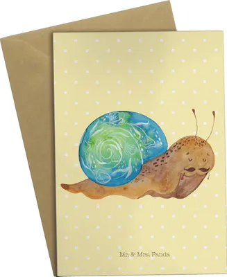Produktbild von Mr. & Mrs. Panda valentinstagskarte Schnecke Sir - Gelb Pastell - Geschenk, einladungskarten, Weisheit, weihnachtskarten, osterkarte, Grußkarten, Schnecken, Lebenszeit