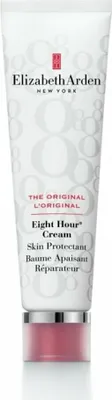 A product shot of Elizabeth Arden Eight Hour Cream Skin Protectant in a white tube with a pink cap.
