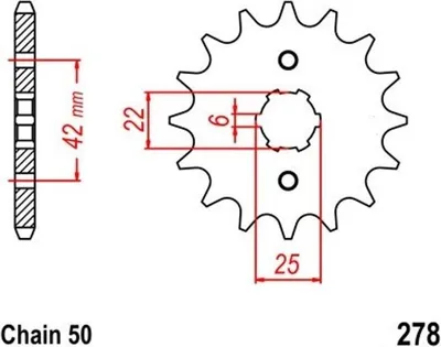 Produktbild von Ritzel 16Z Teilung 530 für HONDA CB 250 350 360 400 450 500 CBX 400 F CJ 250 360