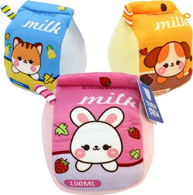 Produktbild von Kuschelmilch Set 3 Stück Kuscheltiere kawaii