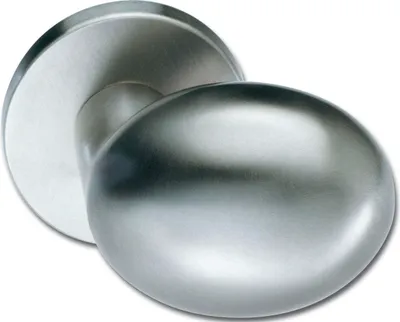 Produktbild von Türknopf 23 0804 - auf Rosette, ø 48 mm fest, silber eloxiert, mit Gewinde