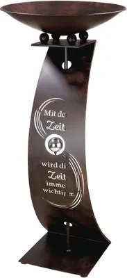 Image de Gilde Schalenständer, "Zeitwoge", Spruch, Metall, braun, VE 2, H. 110 cm, D. 50 cm 67773 4063387677735