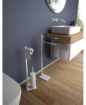 Productafbeelding van Gedy TRILLY toiletrolhouder met toiletborstel, vierkant, mat wit