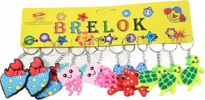 Obrázek produktu pro Sada 12 klíčenek s mořskými živočichy – barevné přívěsky na klíče a batohy – dárek pro děti