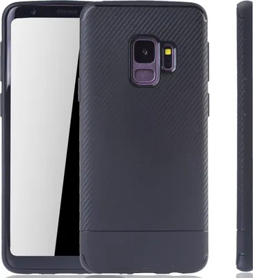 Produktbild von Samsung Galaxy S9 Handyhülle Schutzcase Carbon Optik Bumper Schwarz