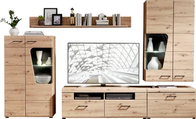 Produktbild von Wohnwand - Artisan Eiche Nachbildung - 5-teilig - LED-Beleuchtung