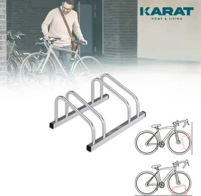 Produktbild von Fahrradständer Linus Mehrfachständer in verschiedenen Größen Silber 2 Fahrräder