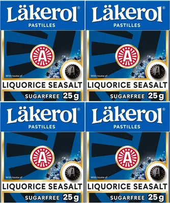 Produktbild von Läkerol Licorice Seasalt 100g 4er Pack á 25g