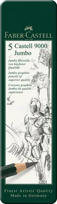 Image de FABER-CASTELL Bleistift Castell 9000 Jumbo 5er Etui