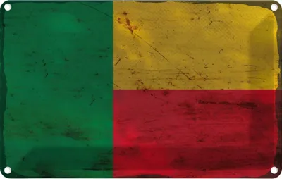 Produktbild von vianmo Blechschild 20x30 cm Benin Rost Flagge Fahne Wappen