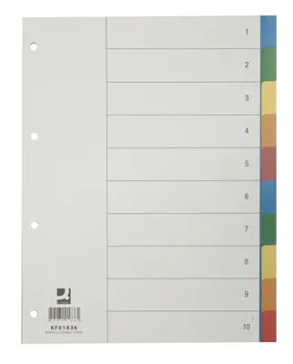 Produktbild von Qconnect Register PP 29,7x23cm farbig 10 Blatt KF01836