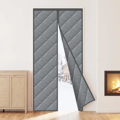 Fliegengitter für Tür, Wärmeisolierung, 120x210 cm, dunkelgrau
