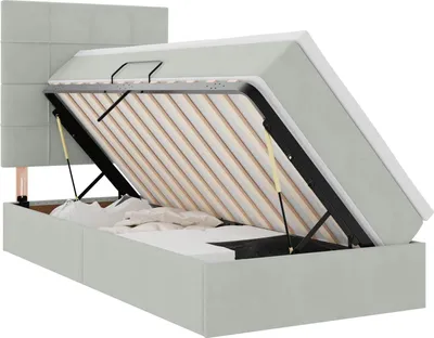 Obrázok produktu pre Postel s úložným prostorem a matrací Svetlosivá 100 x 200 cm