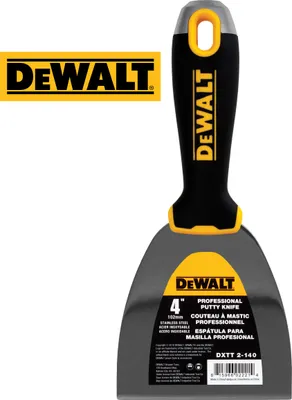 Produktbild von DEWALT Spachtel 102mm Edelstahl Malerspachtel Trockenbau Soft Grip PROFI 2-140