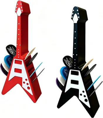 Produktbild von Plektrumhalter 12 x 4.8 cm, 2er-Set, Gitarrenform, für Gitarre