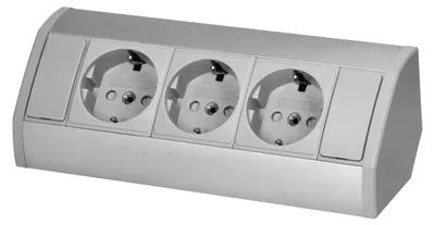 Immagine prodotto di Premio Gniazdo meblowe 3x2P+Z Schuko, grigio-argento