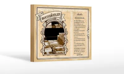 Produktbild von Holzschild Berufe 18x12 cm Buchhändler Bücher Augapfel Trends