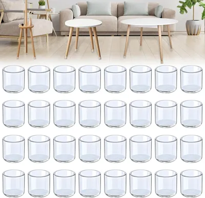 Produktbild von Pack von 32 Stuhlbeinschoner, 25 mm, Transparentes Plastik, für Tische und Stühle, Durchmesser 25-27 mm