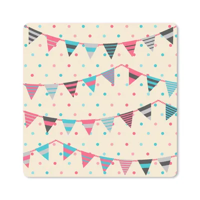 Produktbild von MuchoWow® Mauspad Mousepad Girlanden - Muster - Pastell 20x20 cm - Mousepads - Maus Mat - Pad - Mausunterlage - Desk Mat - Bureauartikeln