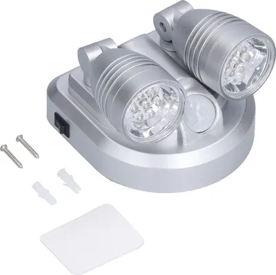 Image de Lampe à capteur réglable à deux têtes, lampe détecteur de mouvement infrarouge, veilleuse LED