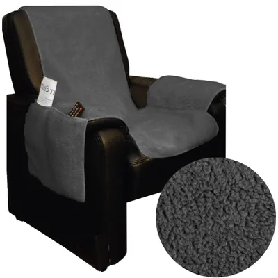 Image de Couvre-siège en laine de mouton, 147 x 147 cm, gris foncé - anthracite (R)