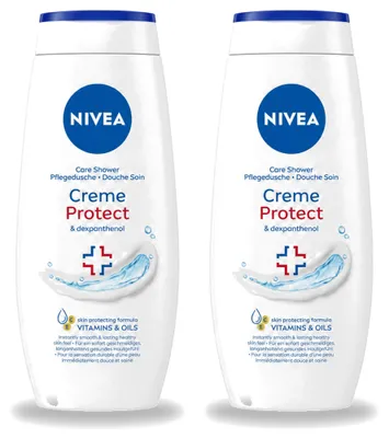 Immagine prodotto di 2 confezioni di Nivea Protect, crema detergente per la doccia - 250 ml ciascuna - confezione - 2 pezzi