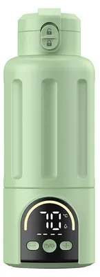 Obrázek produktu pro Bezdrátový ohřívač lahví Zimilo z nerezové oceli 316, přenosný ohřívač dětských lahví, rychlé ohřev 140 W, ukazatel teploty, ochrana proti rozlití, zelený