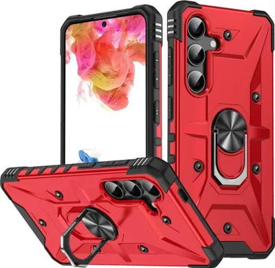 Produktbild von Samsung Galaxy S25 Hülle - Coverup Heavy Duty Back Cover mit Ring Kickstand - Rot