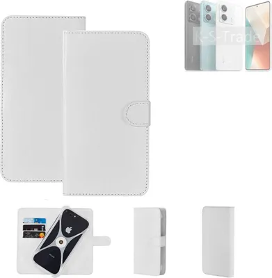 Produktbild von K-S-Trade Handy Hülle Schutz Hülle kompatibel mit Xiaomi Redmi Note 13 5G Cover Case Bookstyle Bumper weiß 1x