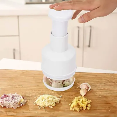Produktbild von Zwiebel Zerkleinerer, Manuell Knoblauchpresse Multifunktionaler Gemüse Knoblauch Zwiebelschneider Knoblauchschneider Küchen Kochwerkzeug(Weiß)