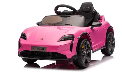 Immagine prodotto di Macchina Elettrica per Bambini Porsche Taycan Turbo S 12V con Telecomando Bluetooth Luci LED e Tappetini Rosa