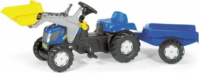 Produktbild von rolly toys Kid NH T 7040 Trettraktor mit Schaufellader und Anhänger, Maße: 161x47x55 cm; 02 392 9