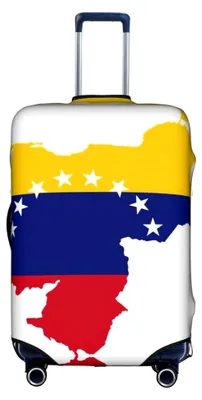Produktbild von Elastische Gepäckabdeckung mit Venezuela-Flagge, personalisierbar, mit Reißverschluss, weiß, Größe S