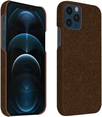 Produktbild von Avizar, Stoßfeste, feste Stoffhülle für Apple iPhone 12 / 12 Pro, Braun