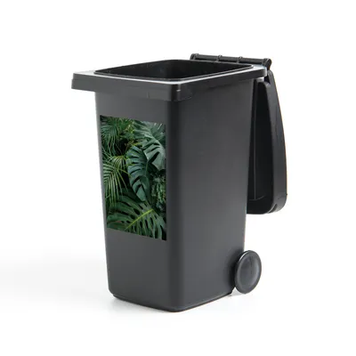 Obrázok produktu pre MuchoWow® Nálepka na odpadkový kôš - Rastliny - Džungľa - Listy - Tropické - 60x40x0.1cm
