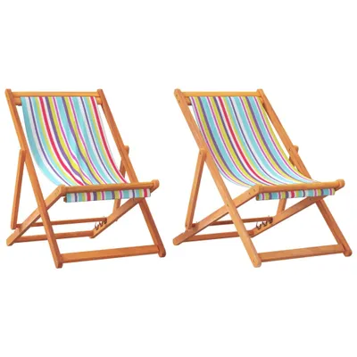 Immagine prodotto di Sedie da Spiaggia Pieghevoli 2 pz in Tessuto Multicolore