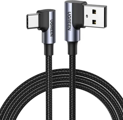 Obrázek produktu pro UGREEN US176 úhlový kabel, USB-A 2.0 na USB-C, 3A, 3 m, černý