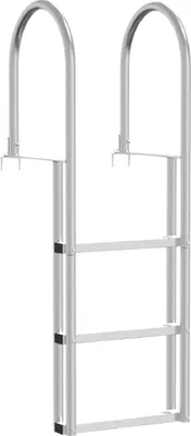 Zdjęcie produktu dla vidaXL 3-stopniowa drabina dokowa srebrna 45 x 11,5 x 134 cm aluminium