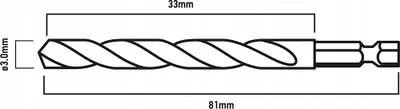 Immagine prodotto di Punta HEX GRAPHITE (accessorio professionale per trapano/avvitatore a percussione, trapano/avvitatore) Punta in metallo - diametro 3 mm, set di 2 pezzi HEX 1/4"