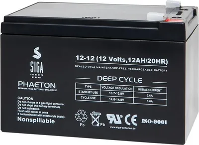 Produktbild von SIGA Phaeton AGM Deep Cycle Akku 12Ah 12V